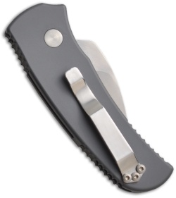 DKD Shark Tooth Automatic Knife Grey Aluminum (1.9" Satin Plain) USA Made