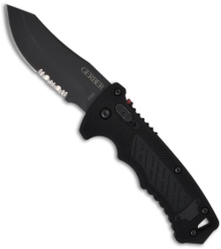 Gerber D.M.F. G-10 Automatic Knife Modified Clip Point (3.5" Black Serr) 0378