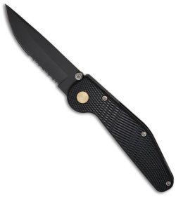 GT Knives Automatic Police Knife Titanium Nitride Drop Point (3.5" Black Serr)