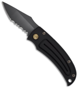 GT Knives Mini GT Drop Point Automatic Knife  (1.9" Black Serr)