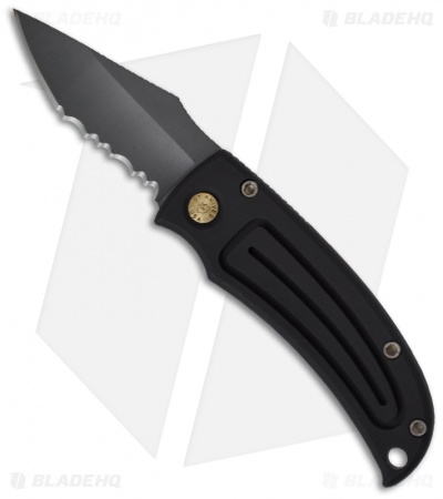 GT Knives Mini GT Drop Point Automatic Knife  (1.9" Black Serr)
