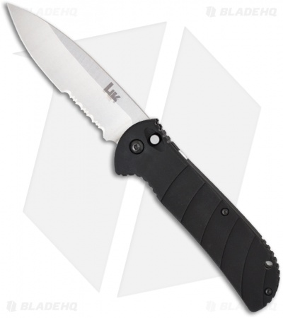 H&K 14700 Automatic Drop Point Knife (3.75" Stonewash Serr) 14700S