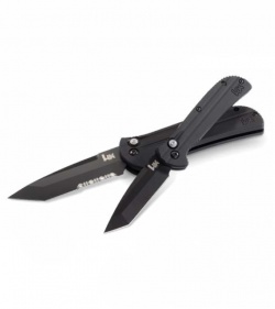 H&K Entourage Automatic Tanto Knife (2.87" Black Plain) 14751BK