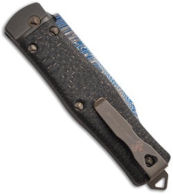 Microtech Marfione Custom OSS Cobra Bowie Knife Auto Lever Lock (Blued Damascus)