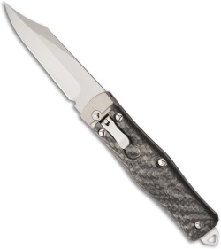 Microtech OSS Cobra Bowie Knife Auto Lever Lock Carbon Fiber (3.75" Bead) 137-7