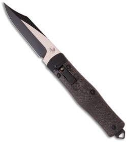 Microtech OSS Cobra Bowie Knife Auto Lever Lock w/ LSCF (3.75" Black) 137-1T-LS