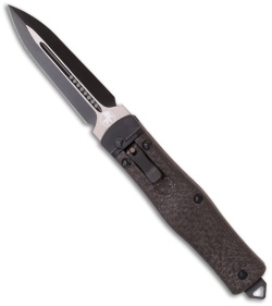 Microtech OSS Cobra Knife Automatic Lever Lock w/ LSCF (3.75" Black) 136-1T-LS