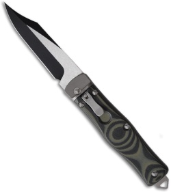 Microtech OSS Cobra Bowie Knife Auto Lever Lock Green (3.75" Black) 137-1GR