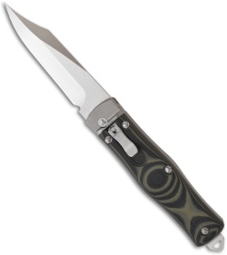 Microtech OSS Cobra Bowie Knife Auto Lever Lock Green G10 (3.75" Satin) 137-4GR
