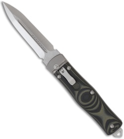 Microtech OSS Cobra Knife Auto Lever Lock Green G10 (3.75" Stonewash) 136-10GR