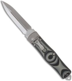 Microtech OSS Cobra Knife Auto Lever Lock Grey G10 (3.75" Stonewash) 136-10GRY