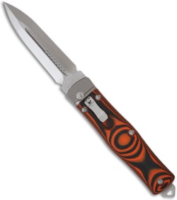 Microtech OSS Cobra Knife Auto Lever Lock Orange G10 (3.75" Stonewash) 136-10OR