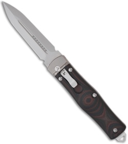 Microtech OSS Cobra Knife Auto Lever Lock w/ Red G10 (3.75" Bead Blast) 136-7RD