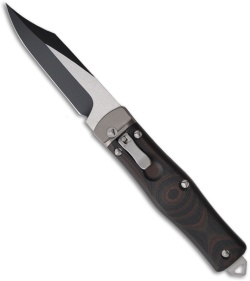 Microtech OSS Cobra Bowie Knife Auto Lever Lock Red (3.75" Black) 137-1RD