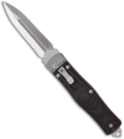 Microtech OSS Cobra Knife Auto Lever Lock Red G10 (3.75" Satin) 136-4RD