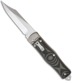Microtech OSS Cobra Bowie Knife Auto Lever Lock Green (3.75" Stonewash) 137-10GR