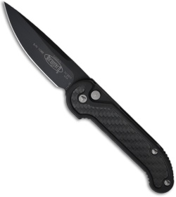 Microtech LUDT Automatic Knife w/ Carbon Fiber Insert (3.4" Black Plain) 135-1