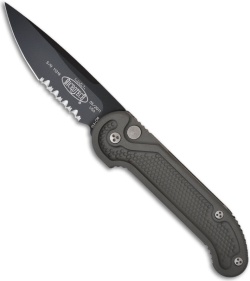 Microtech LUDT Gray Automatic Knife (3.4" Black Serr) 135-2GY