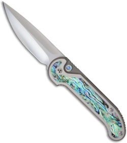 RARE Microtech Marfione Custom Titanium LUDT w/ Abalone Inlay (Mirror Polish)