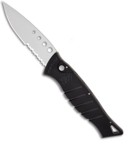 Piranha Amazon Black Automatic Knife (3.45" Bead Blast Serr)