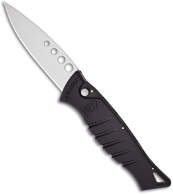 Piranha Amazon Black Automatic Knife (3.45" Bead Blast Plain)