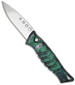 Piranha Amazon Green Automatic Knife (3.45" Mirror Plain)