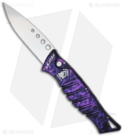 Piranha Amazon Plum Automatic Knife (3.45" Mirror Plain)