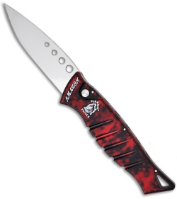 Piranha Amazon Red Automatic Knife (3.45" Mirror Plain)