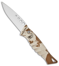 Piranha Amazon Desert Camo Automatic Knife (3.45" Mirror Plain)