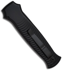 Piranha Bodyguard Automatic Knife Silver Tactical (3.3" Black Plain)