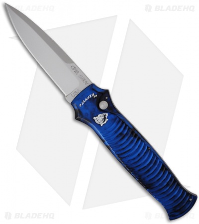 Blue Piranha Bodyguard Automatic Knife (Bead Blast PLN)