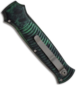 Piranha Bodyguard Green Marble Automatic Knife (3.3" Bead Plain)