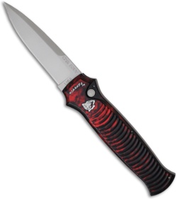 Piranha Red Bodyguard Automatic Knife (3.3" Bead Blast Plain)