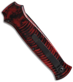 Piranha Bodyguard Automatic Knife Red Tactical (3.35" Black Serr)