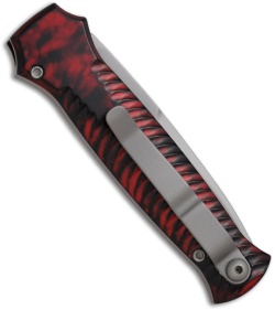 Piranha Mini-Guard Red Automatic Knife (2.9" Bead Blast Serr)