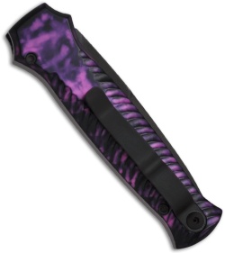 Piranha Mini-Guard Plum Tactical Automatic Knife (2.9" Black Serr)
