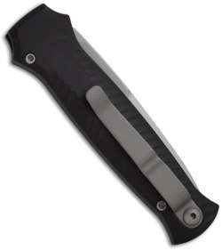 Piranha Mini-Guard Black Automatic Knife (2.9" Bead Blast Plain)