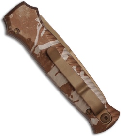 Piranha Mini-Guard Desert Camo Automatic Knife (2.9" Bronze Serr)