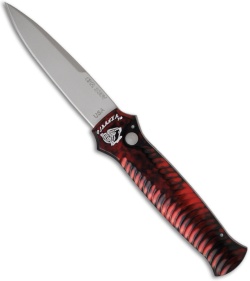 Piranha Mini-Guard Red Automatic Knife (2.9" Bead Blast Plain)