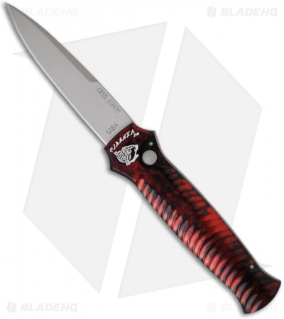 Piranha Mini-Guard Red Automatic Knife (2.9" Bead Blast Plain)