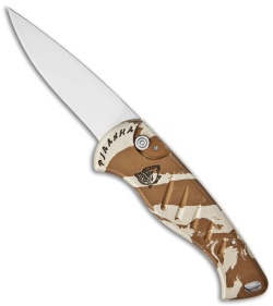 Piranha Fingerling Desert Camo Automatic Knife (2.5" Mirror Plain)