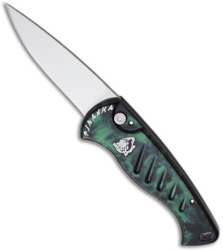 Piranha Fingerling Green Automatic Knife (2.5" Mirror Plain)