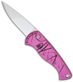 Piranha Fingerling Hot Pink Automatic Knife (2.5" Mirror Plain)