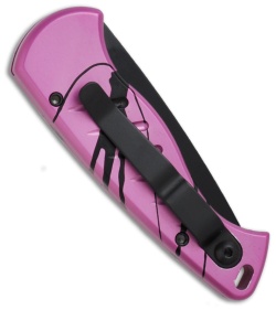 Piranha Fingerling Hot Pink Tactical Automatic Knife (2.5" Black Plain)