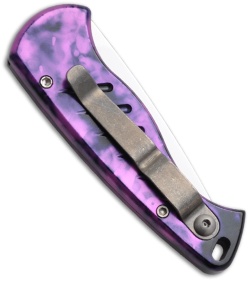 Piranha Fingerling Plum Automatic Knife (2.5" Mirror Plain)