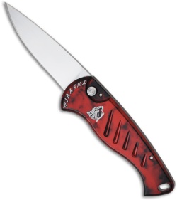 Piranha Fingerling Red Automatic Knife (2.5" Mirror Plain)