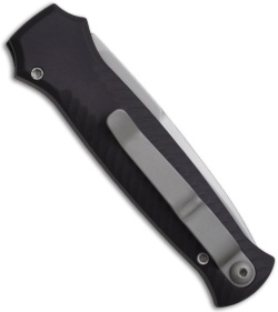Piranha Mini-Guard Black Automatic Knife (2.9" Bead Blast Serr)