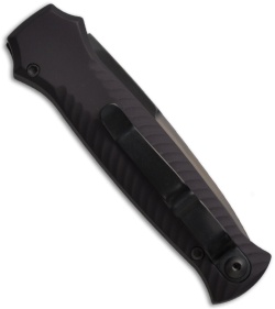 Piranha Mini-Guard Black Tactical Automatic Knife (2.9" Black Serr)