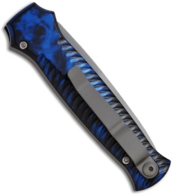 Piranha Mini-Guard Blue Automatic Knife (2.9" Bead Blast Serr)