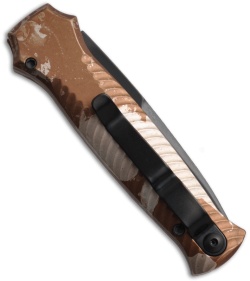 Piranha Mini-Guard Tactical Desert Camo Automatic Knife (2.9" Black Serr)